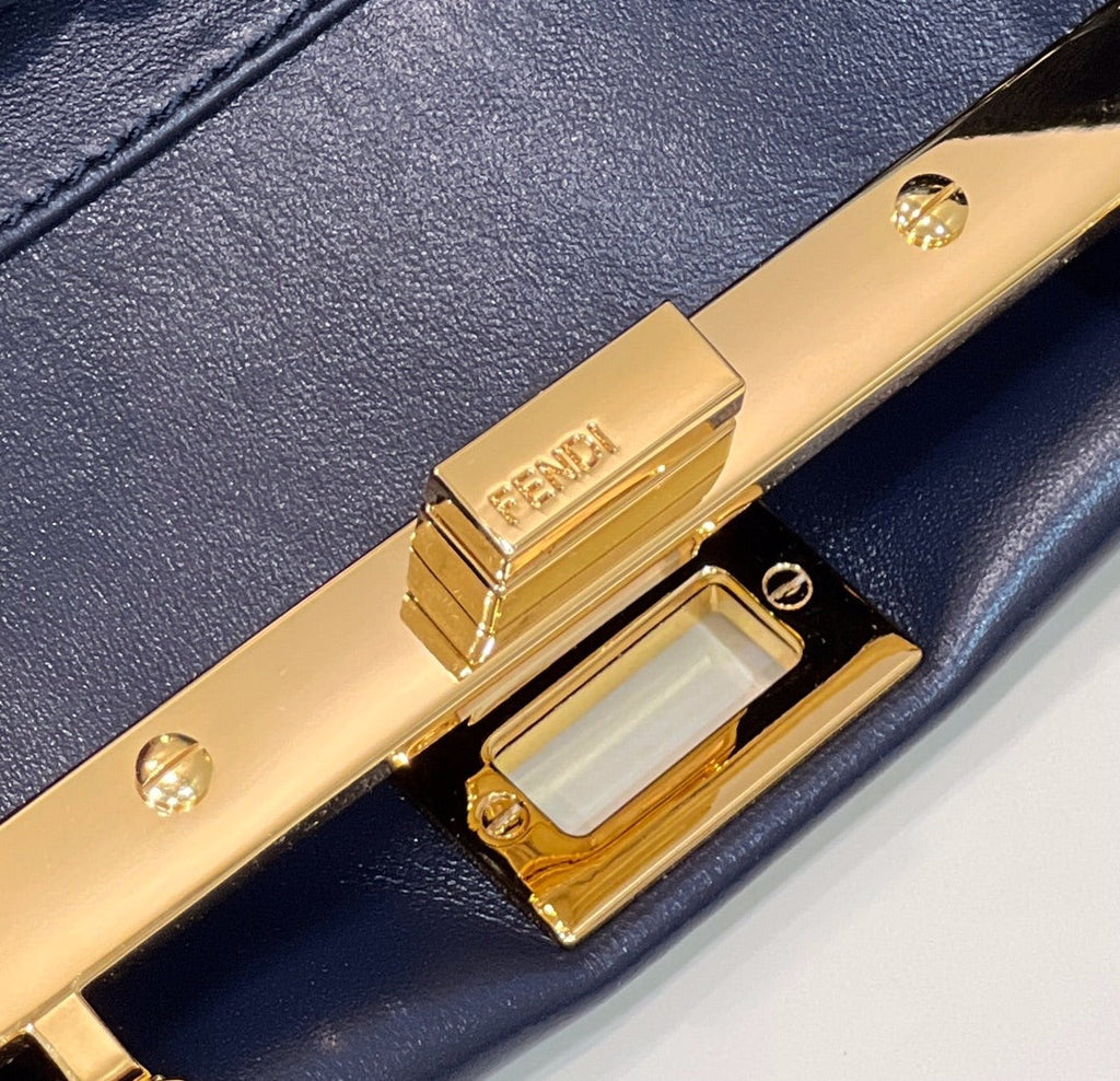 Fendi Peekaboo 8BN244 Mini bag Leather Navy Blue - 18 cm × 11 cm × 23 cm / Navy Blue - View 6