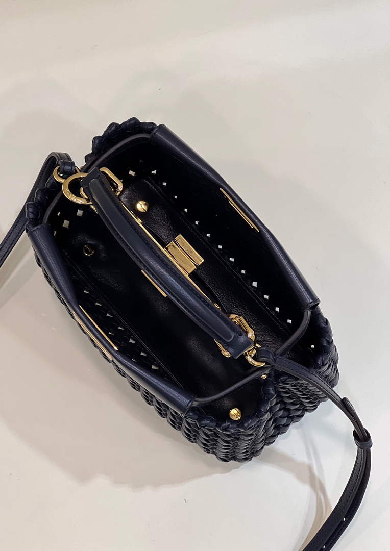 Fendi Peekaboo 8BN244 Mini bag Leather Navy Blue - 18 cm × 11 cm × 23 cm / Navy Blue - View 8