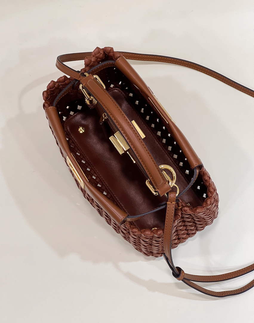 Fendi 8BN244 Peekaboo Mini bag Leather Bronw - 18 cm × 11 cm × 23 cm / Bronw - View 8