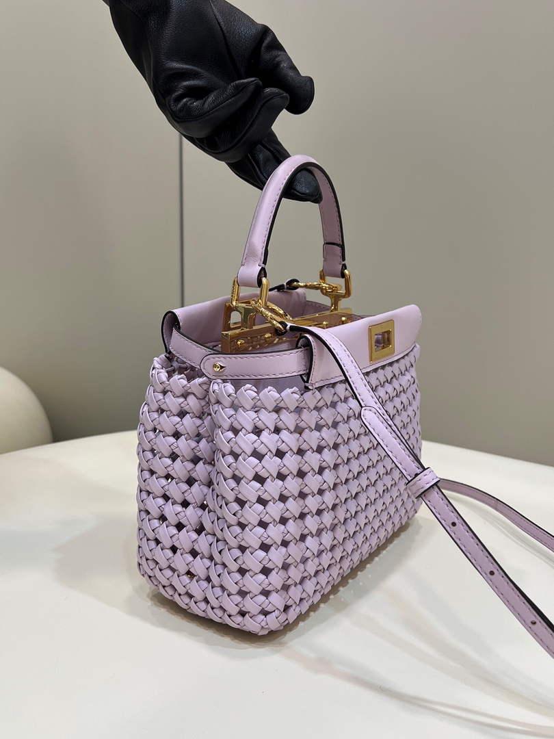 Fendi Peekaboo 8BN244 Mini bag Leather Purple - 18 cm × 11 cm × 23 cm / Purple - View 2