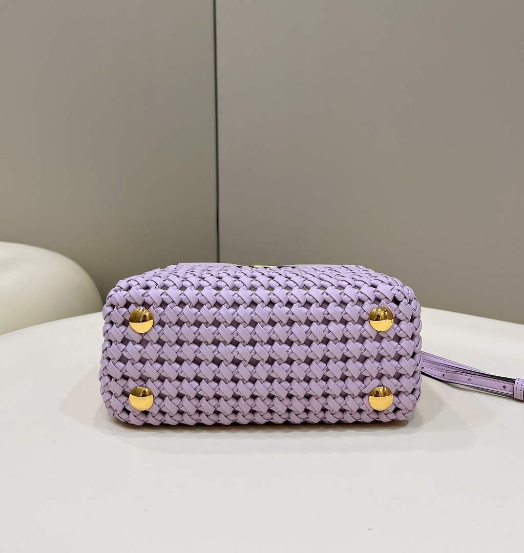 Fendi Peekaboo 8BN244 Mini bag Leather Purple - 18 cm × 11 cm × 23 cm / Purple - View 3