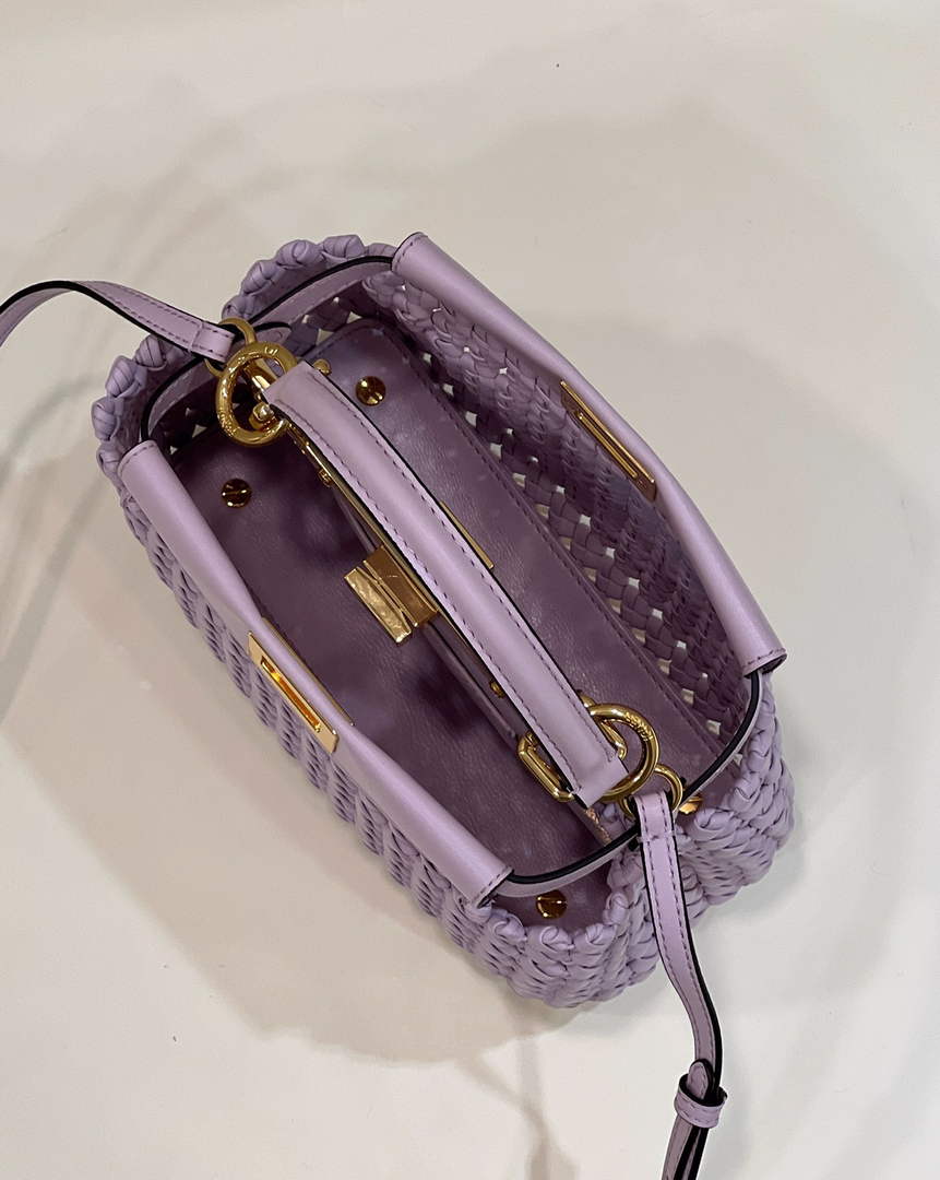 Fendi Peekaboo 8BN244 Mini bag Leather Purple - 18 cm × 11 cm × 23 cm / Purple - View 7
