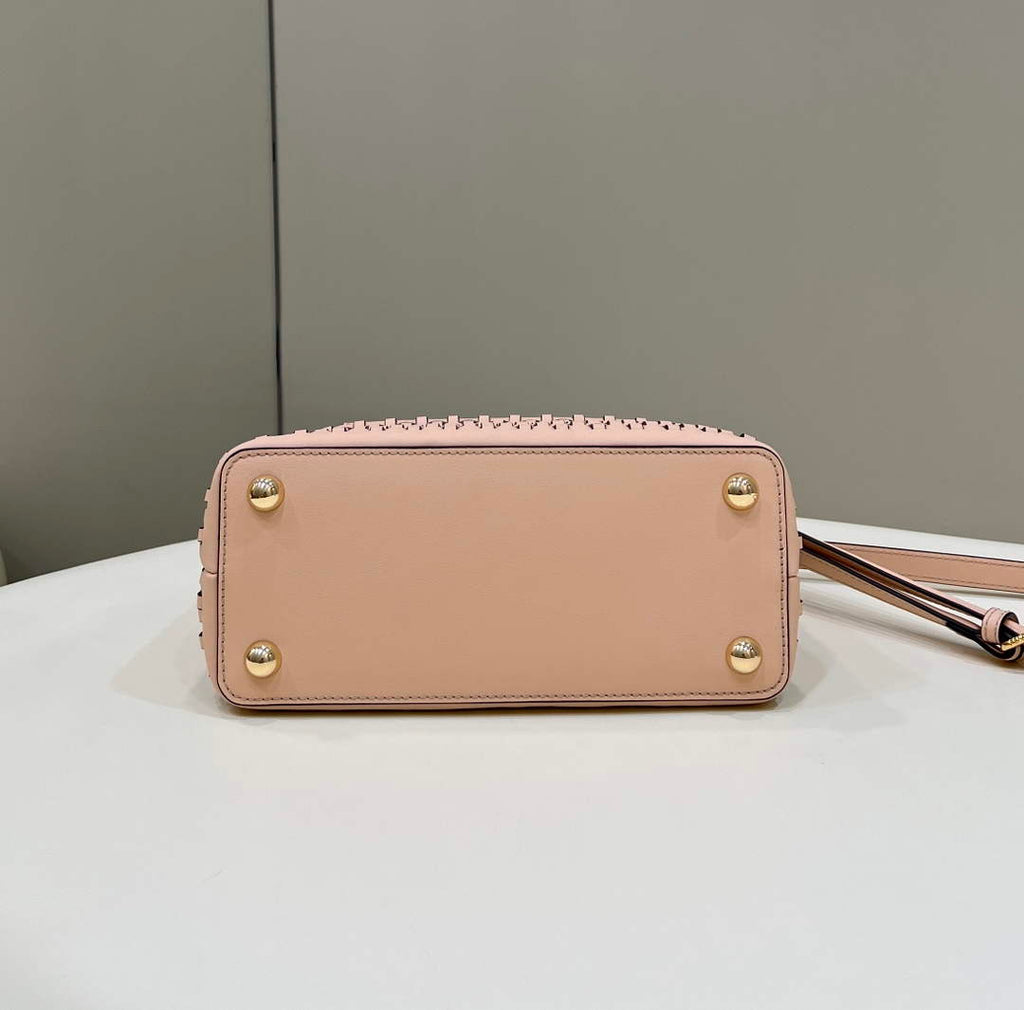 Fendi 8BN244 Peekaboo Mini Mint Pink leather interlace bag - 18 cm × 11 cm × 23 cm / Pink - View 4