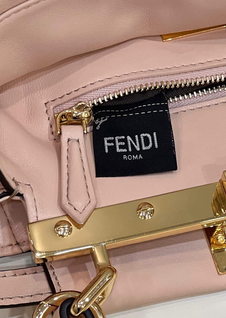 Fendi 8BN244 Peekaboo Mini Mint Pink leather interlace bag - 18 cm × 11 cm × 23 cm / Pink - View 6