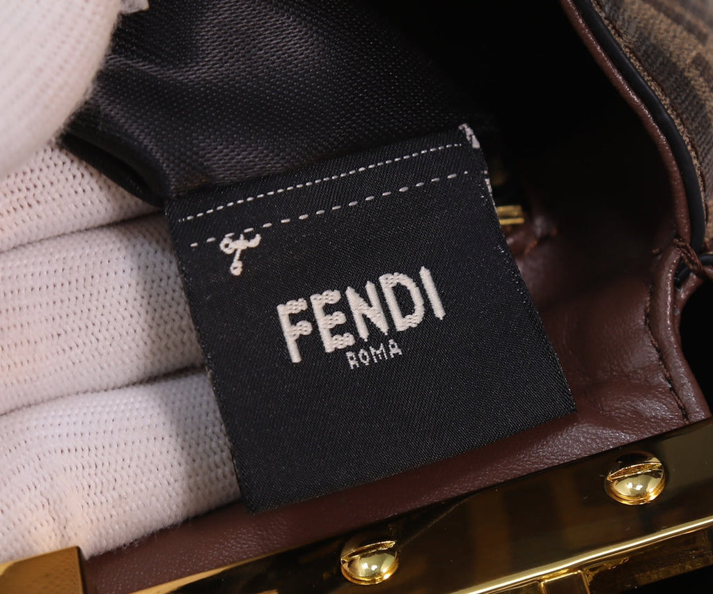 Fendi 8BN244 Peekaboo Mini Selleria Bag Brown - 18 cm × 11 cm × 23 cm / Brown - View 7