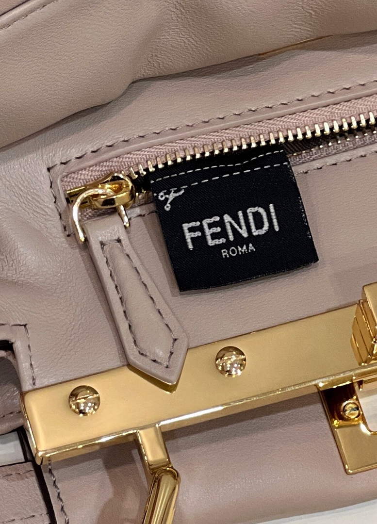 Fendi 8BN244 Peekaboo Mini Mint light pink leather interlace bag - 18 cm × 11 cm × 23 cm / light pink - View 7