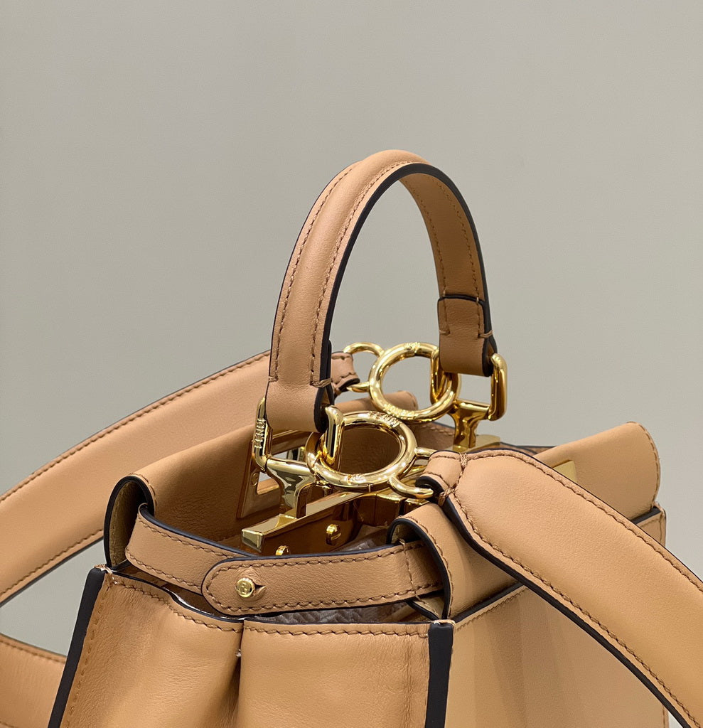 Fendi 8BN244 Peekaboo Mini Dark Beige leather bag 2125CS - Default Title - View 4