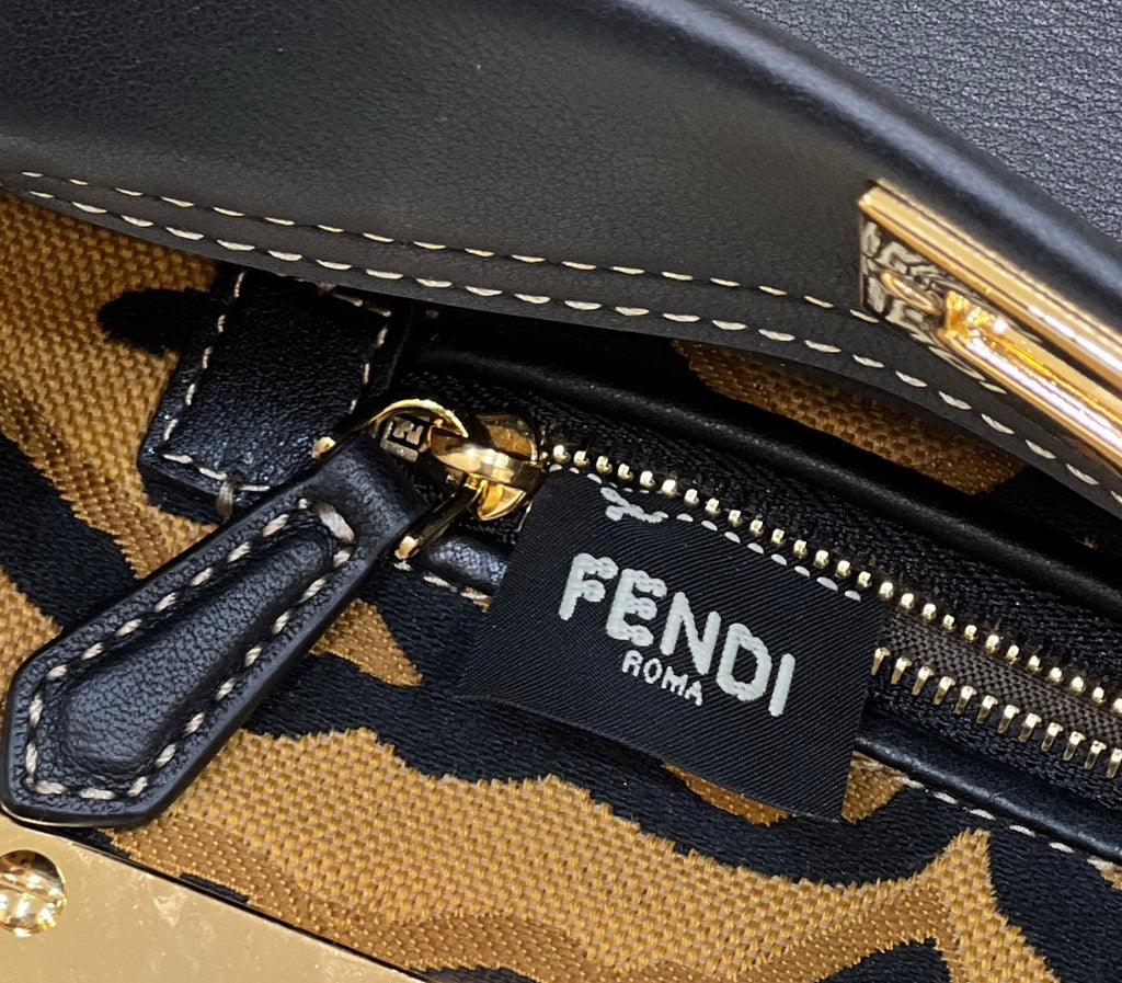 Fendi 8BN244 Peekaboo Mini Black leather bag 2125CS - Default Title - View 7