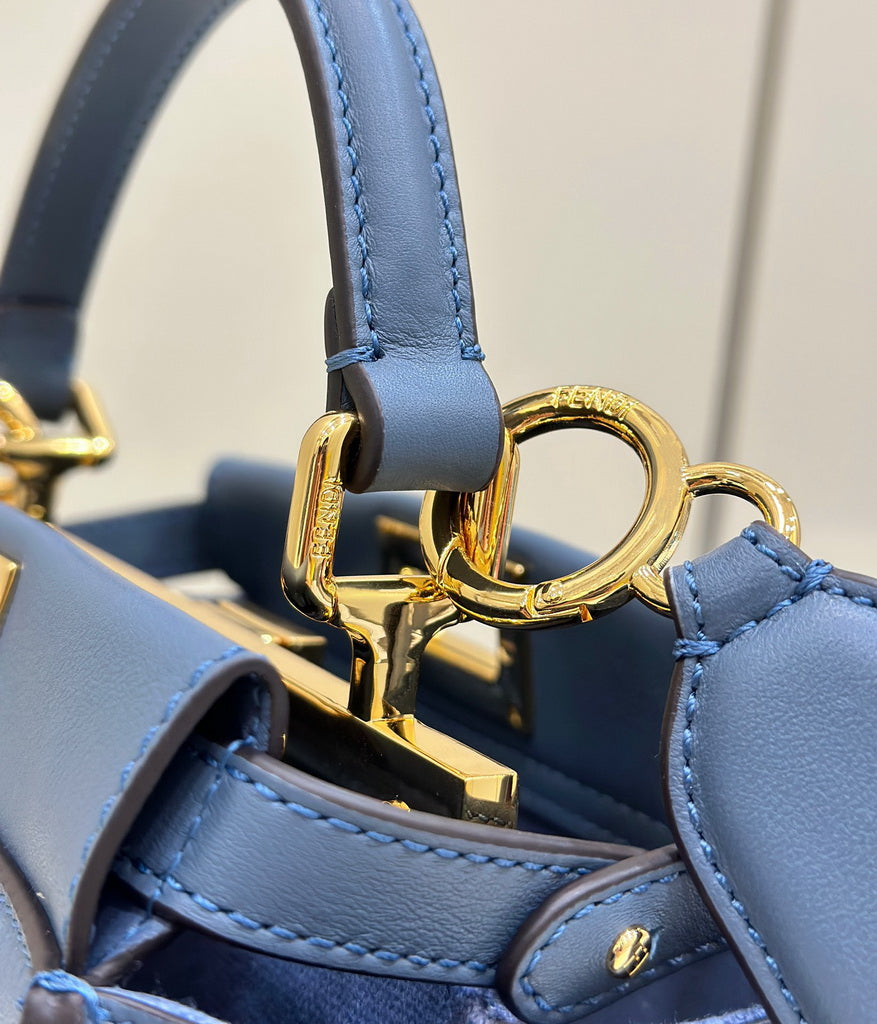 Fendi 8BN244 Peekaboo Mini Blue leather bag 2125CS - Default Title - View 5