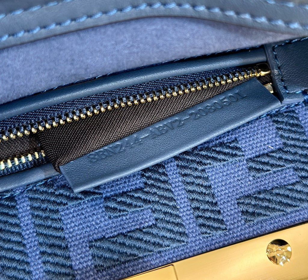 Fendi 8BN244 Peekaboo Mini Blue leather bag 2125CS - Default Title - View 8