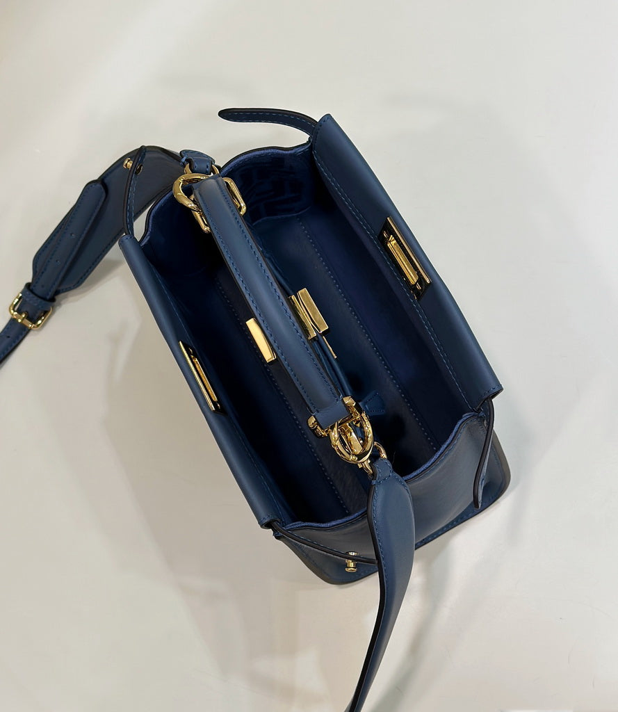Fendi 8BN244 Peekaboo Mini Blue leather bag 2125CS - Default Title - View 10