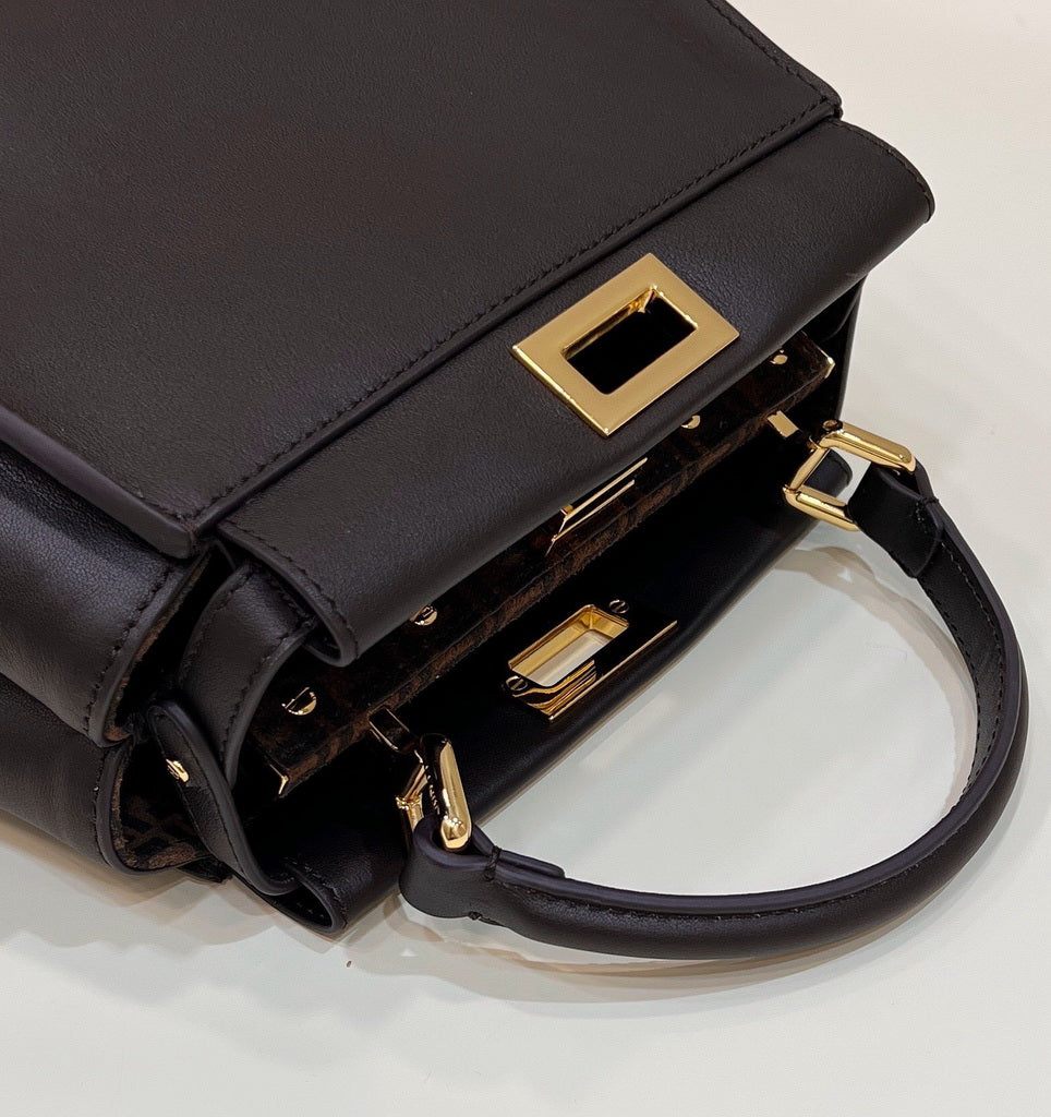 Fendi 8BN244 Peekaboo Mini Coffee leather bag 2125CS - Default Title - View 5