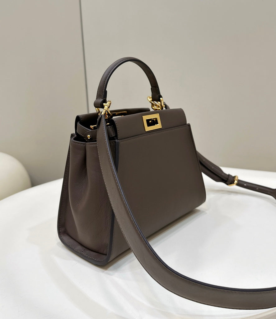 Fendi 8BN244 Peekaboo Mini Gray leather bag 2125CS - Default Title - View 3