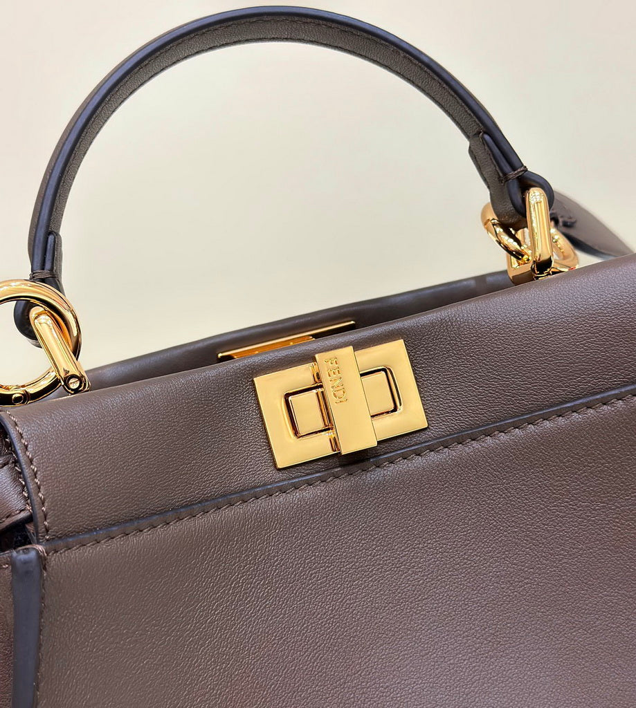 Fendi 8BN244 Peekaboo Mini Gray leather bag 2125CS - Default Title - View 6