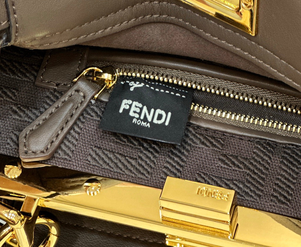 Fendi 8BN244 Peekaboo Mini Gray leather bag 2125CS - Default Title - View 9