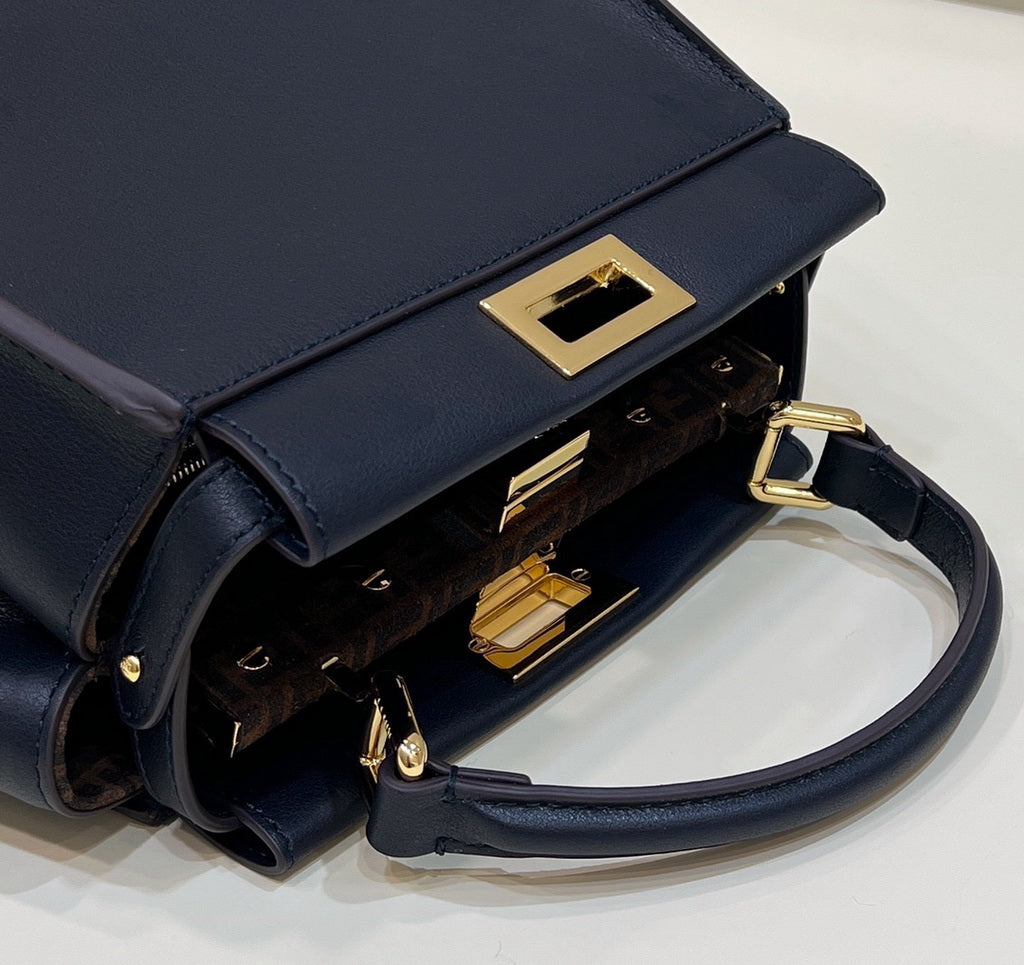 Fendi 8BN244 Peekaboo Mini Navy Blue leather bag 2125CS - Default Title - View 5