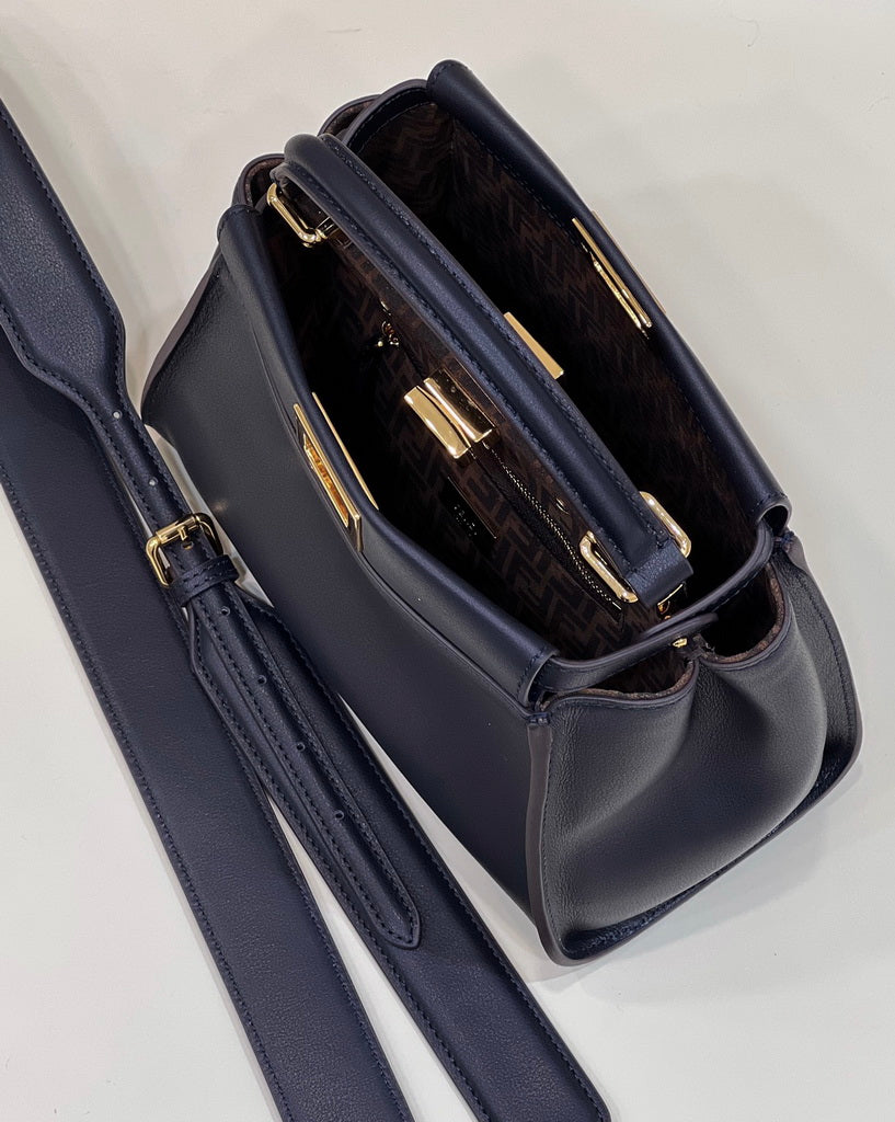 Fendi 8BN244 Peekaboo Mini Navy Blue leather bag 2125CS - Default Title - View 10
