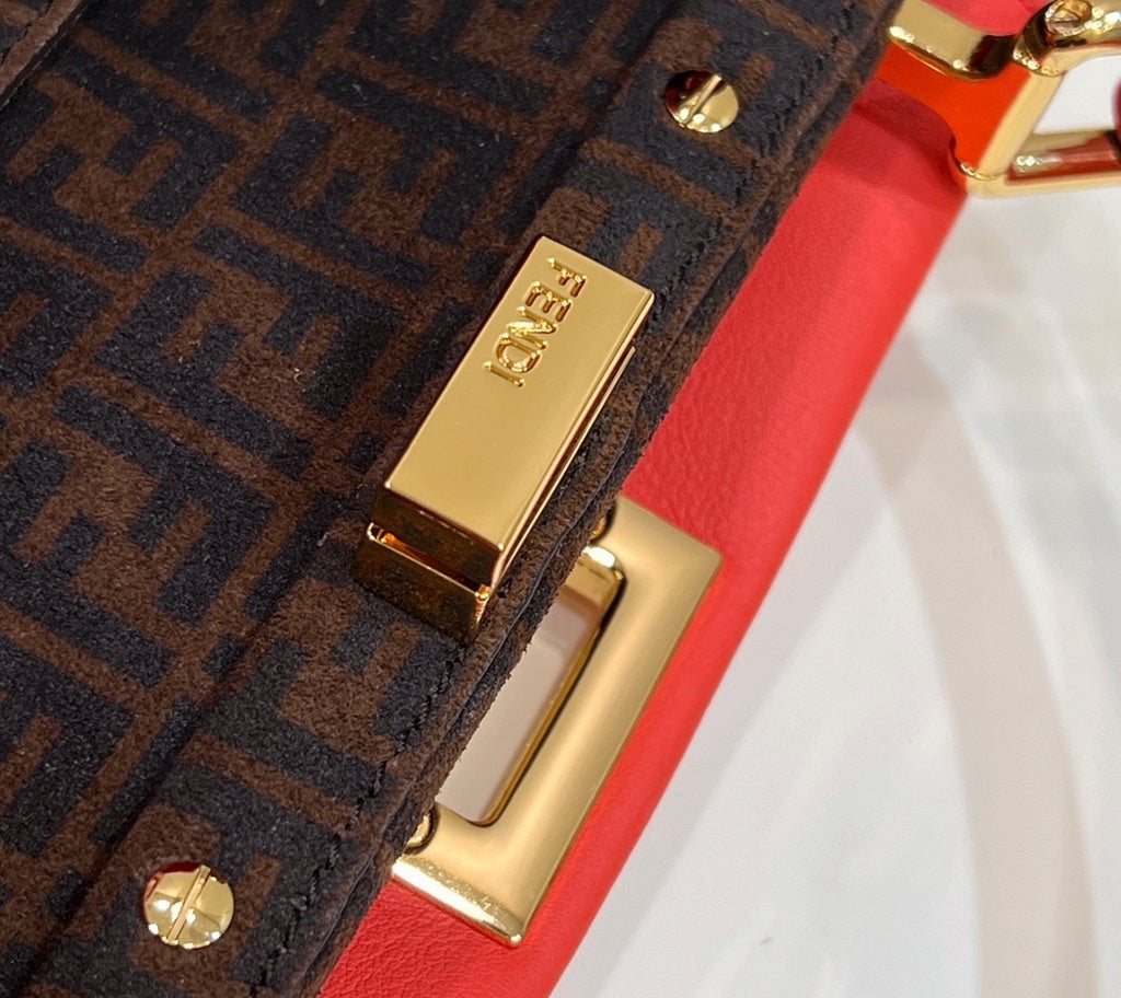 Fendi 8BN244 Peekaboo Mini Red leather bag 2125CS - Default Title - View 7