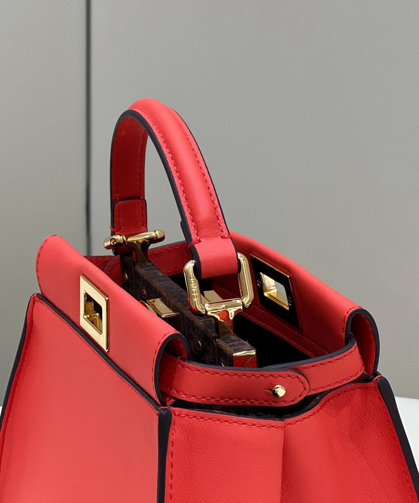 Fendi 8BN244 Peekaboo Mini Red leather bag 2125CS - Default Title - View 8
