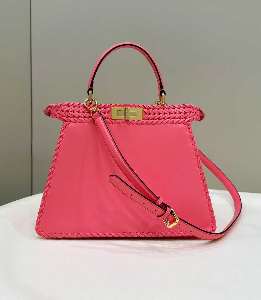 Fendi 8BN321 Peekaboo ISeeU Petite Middle Bag Pink Camellia leather - Default Title - View 2