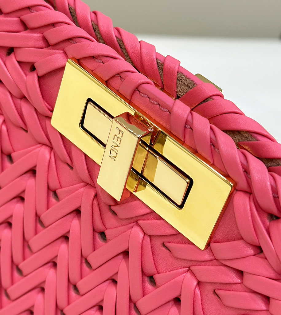 Fendi 8BN321 Peekaboo ISeeU Petite Middle Bag Pink Camellia leather - Default Title - View 5