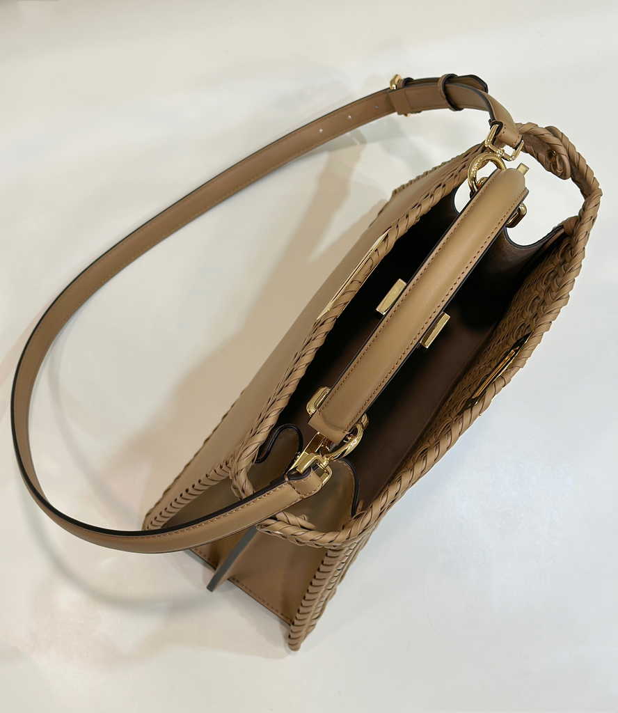 Fendi 8BN321 Peekaboo ISeeU Petite Middle Bag Brown Camellia leather - Default Title - View 9