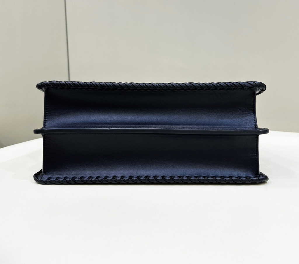Fendi 8BN321 Peekaboo ISeeU Petite Middle Bag Black Camellia leather - Default Title - View 4