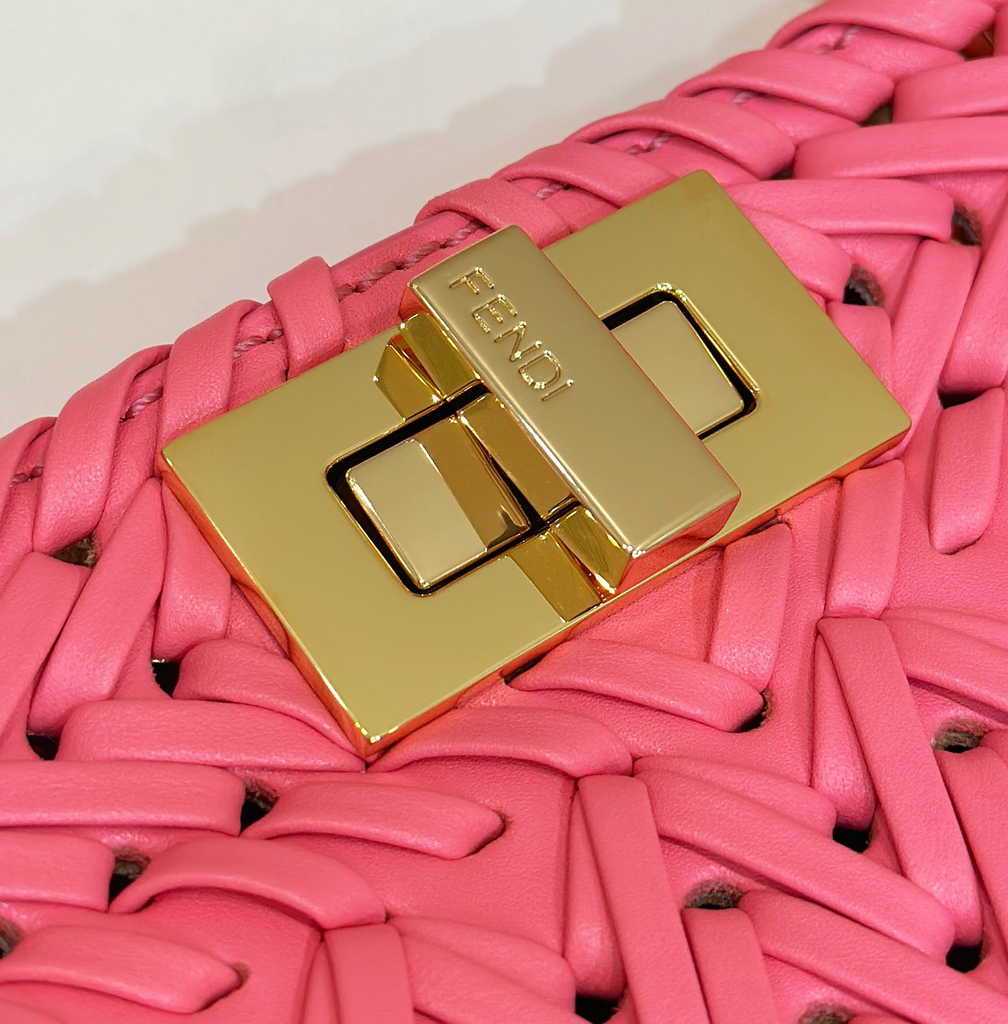 Fendi 8BN327 Peekaboo ISeeU Petite Small Bag Pink Camellia leather - Default Title - View 5