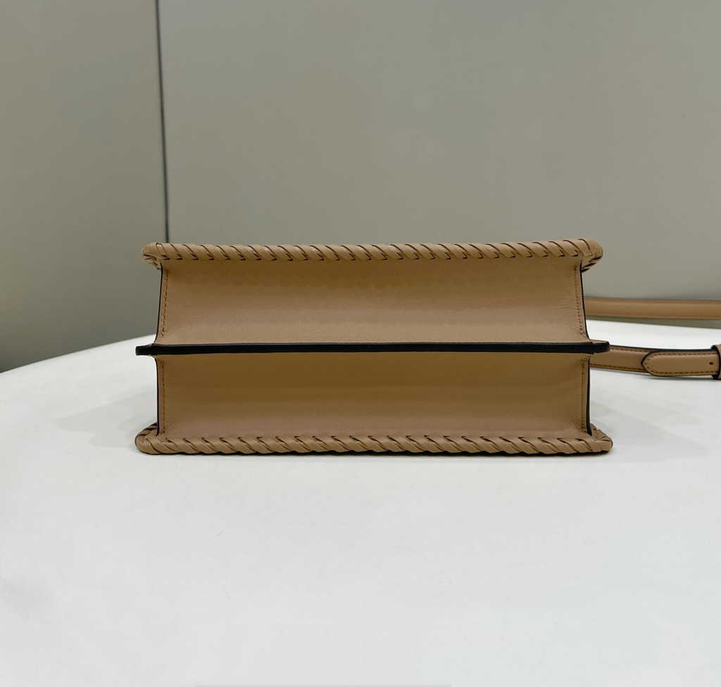 Fendi 8BN327 Peekaboo ISeeU Petite Small Bag Brown Camellia leather - Default Title - View 4