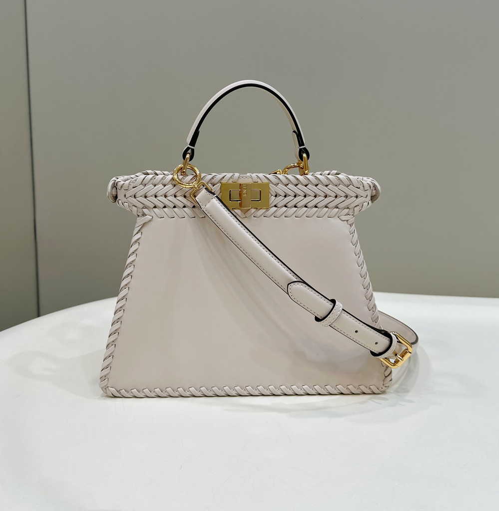 Fendi 8BN327 Peekaboo ISeeU Petite Small Bag Beige Camellia leather - Default Title - View 2