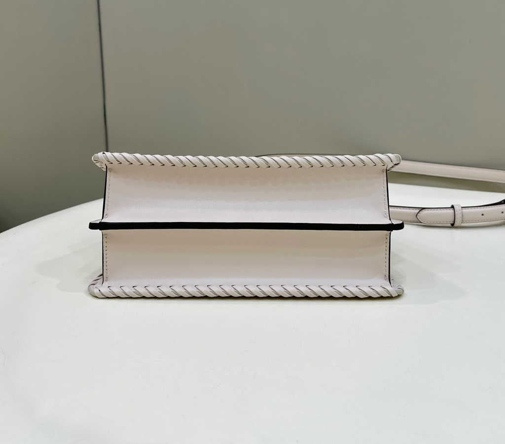 Fendi 8BN327 Peekaboo ISeeU Petite Small Bag Beige Camellia leather - Default Title - View 4
