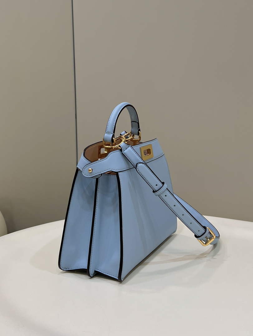Fendi 8BN327 Peekaboo Iseeu Small Bag Blue - 21 cm × 11 cm × 27 cm / Blue - View 2