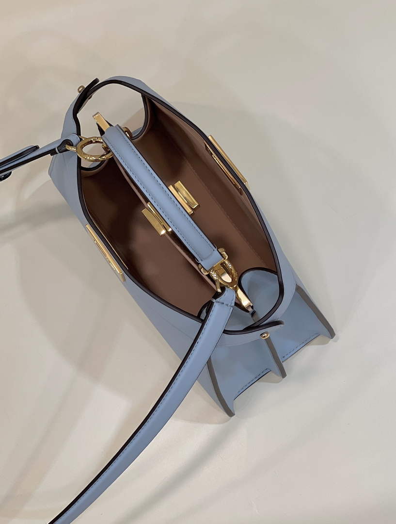 Fendi 8BN327 Peekaboo Iseeu Small Bag Blue - 21 cm × 11 cm × 27 cm / Blue - View 8