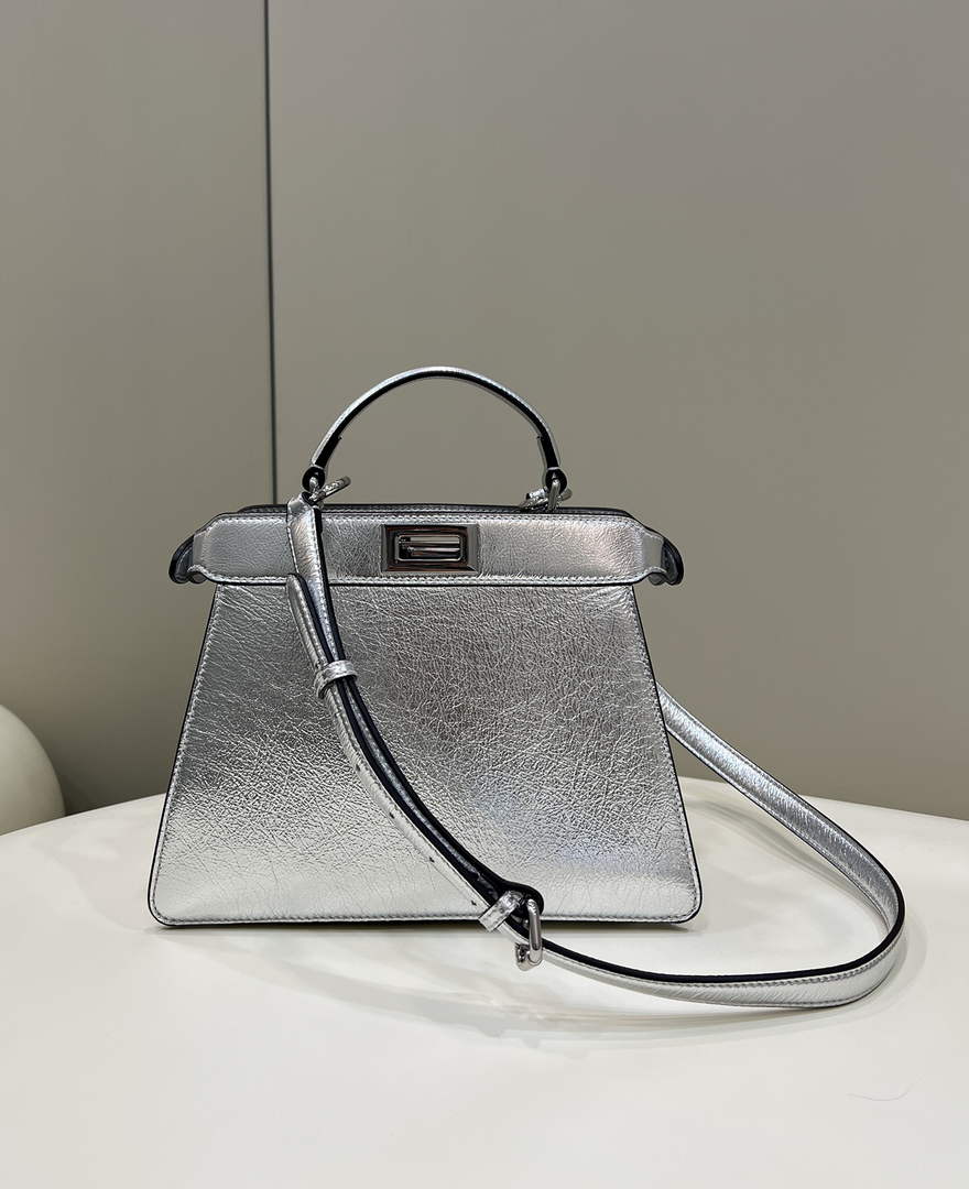 Fendi 8BN327 Peekaboo Iseeu Small Bag Silver - 21 cm × 11 cm × 27 cm / Silver - View 1