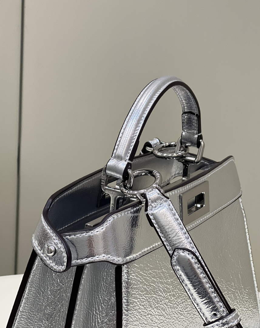 Fendi 8BN327 Peekaboo Iseeu Small Bag Silver - 21 cm × 11 cm × 27 cm / Silver - View 3