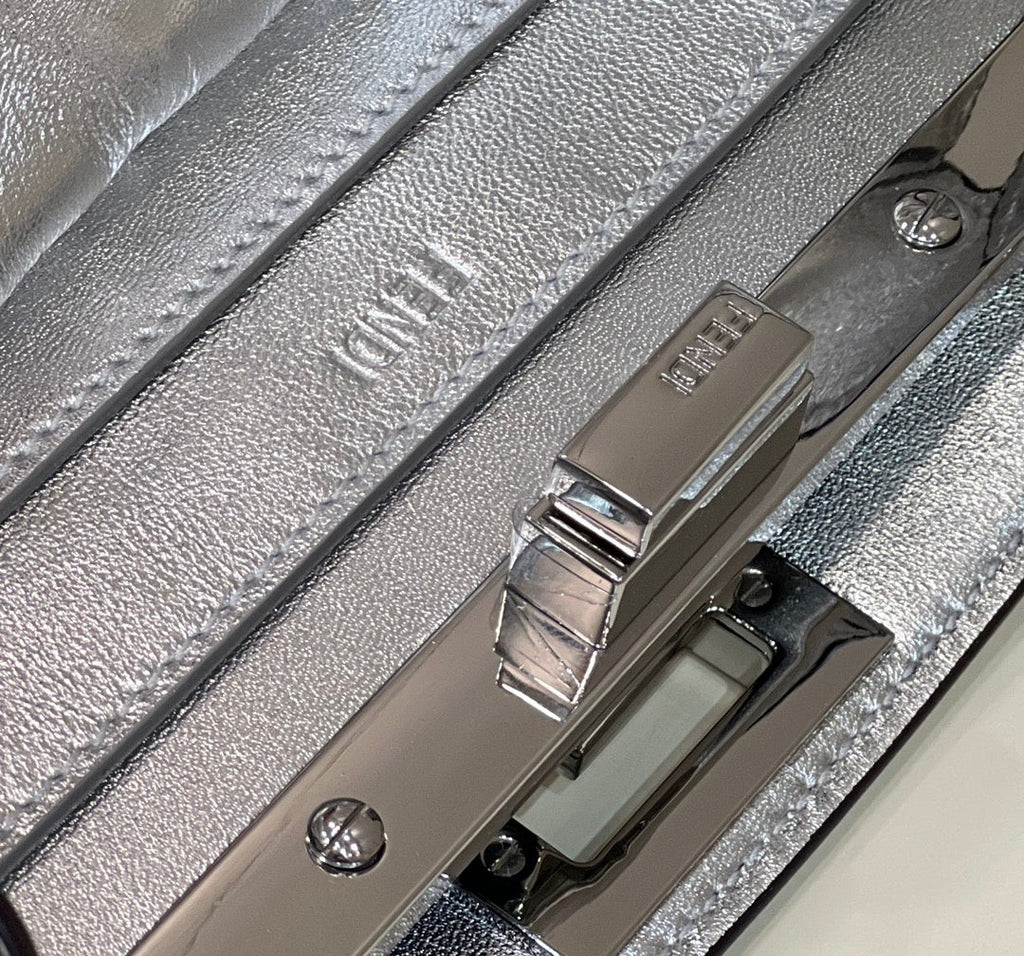 Fendi 8BN327 Peekaboo Iseeu Small Bag Silver - 21 cm × 11 cm × 27 cm / Silver - View 5