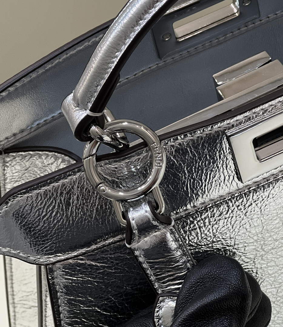 Fendi 8BN327 Peekaboo Iseeu Small Bag Silver - 21 cm × 11 cm × 27 cm / Silver - View 6