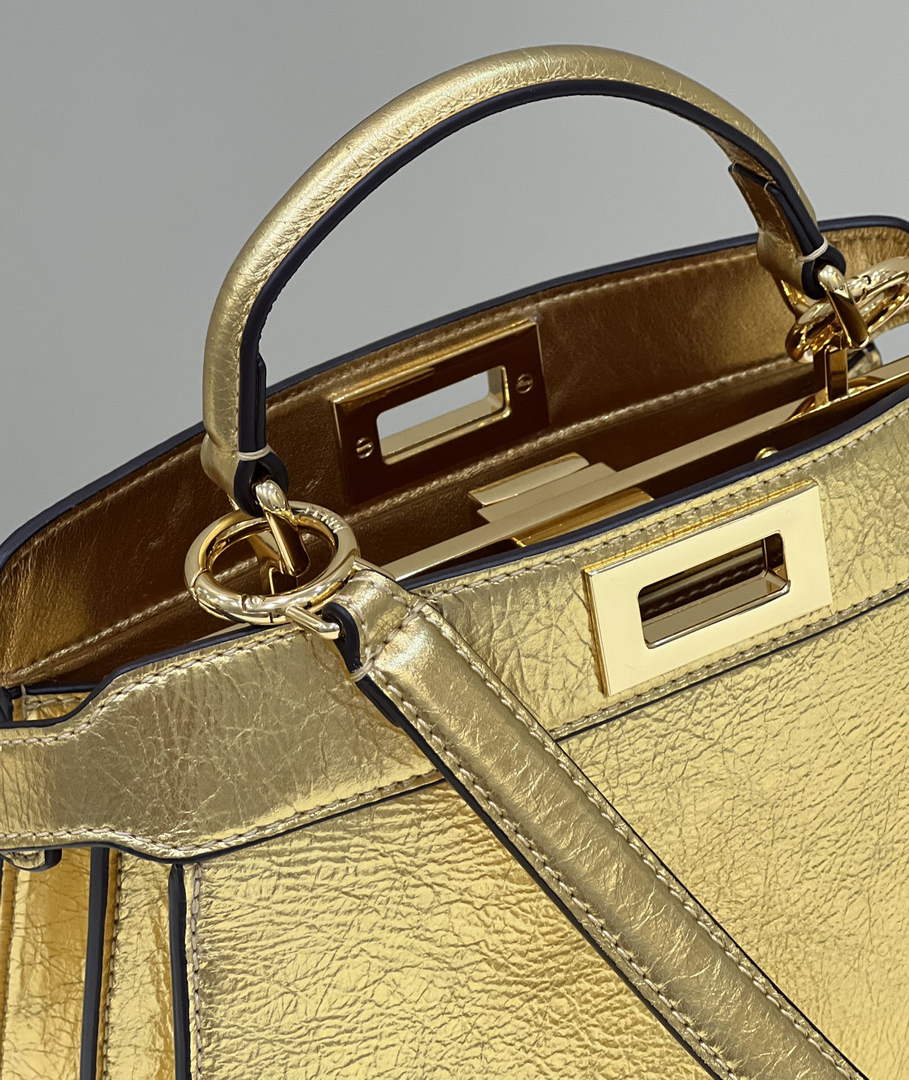 Fendi 8BN327 Peekaboo Iseeu Small Bag Gold - 21 cm × 11 cm × 27 cm / Gold - View 9