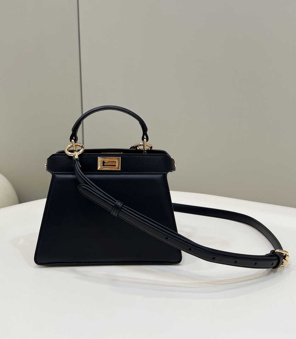 Fendi 8BN335 Peekaboo ISeeU Petite Padded Nappa Leather Bag Black - Default Title - View 2
