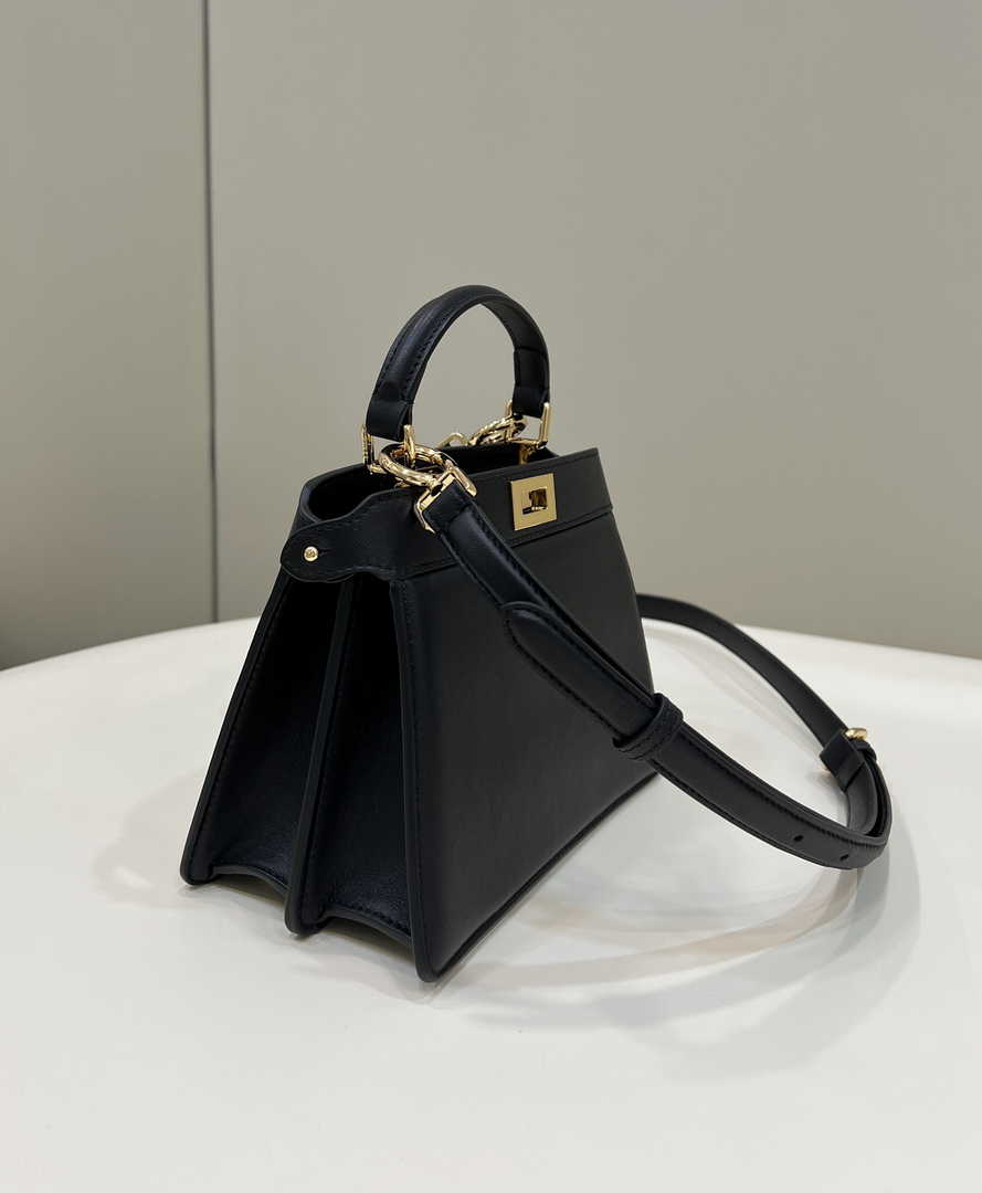 Fendi 8BN335 Peekaboo ISeeU Petite Padded Nappa Leather Bag Black - Default Title - View 3