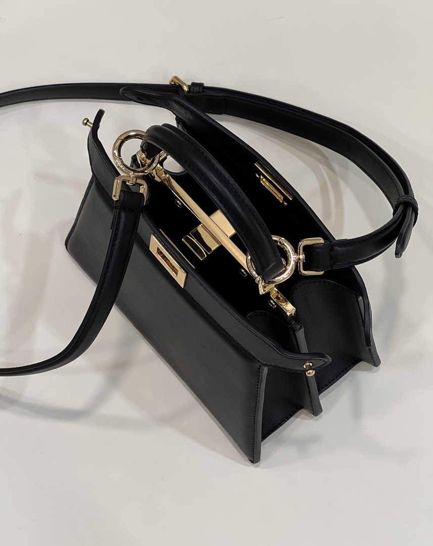 Fendi 8BN335 Peekaboo ISeeU Petite Padded Nappa Leather Bag Black - Default Title - View 4