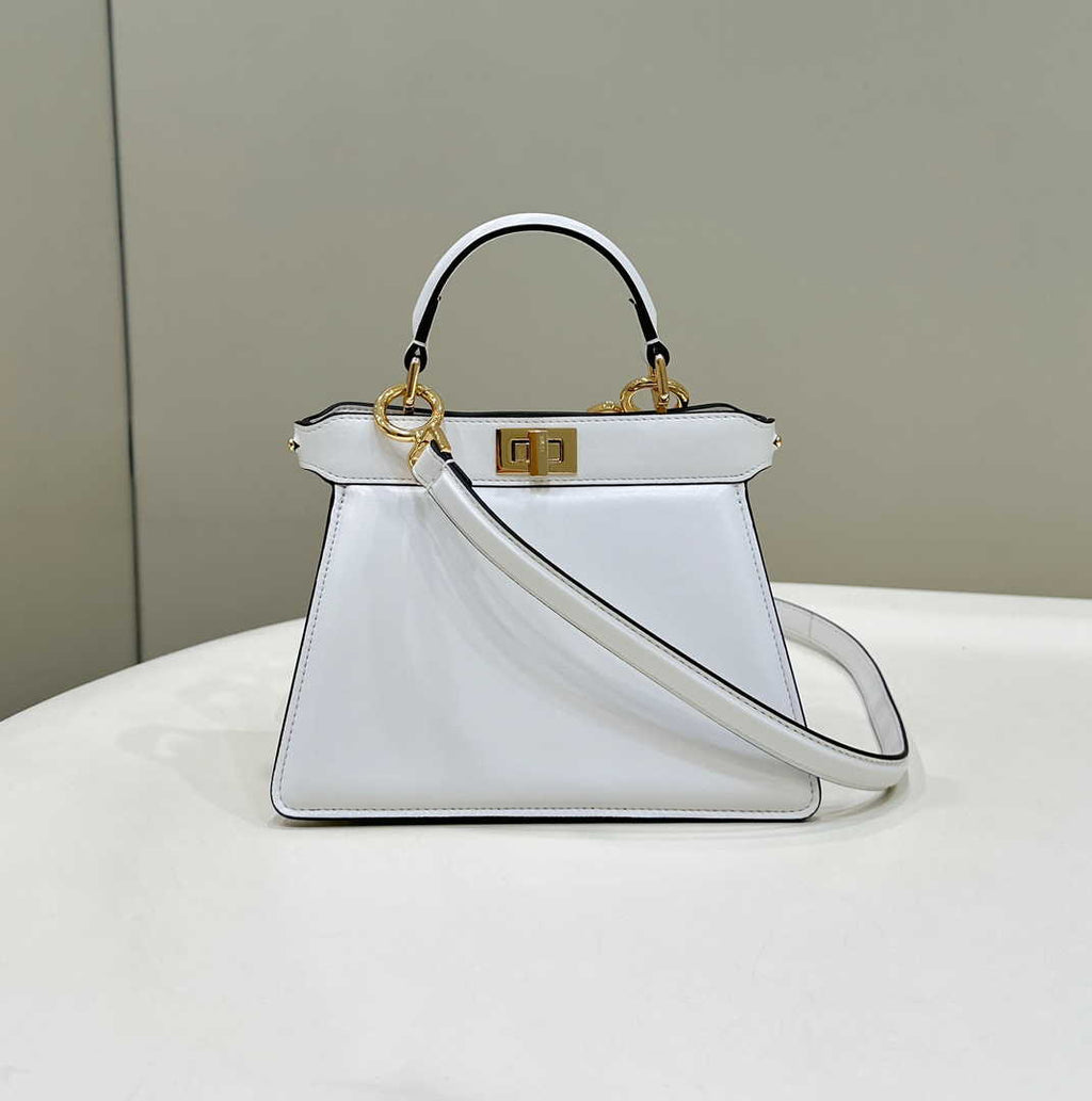 Fendi 8BN335 Peekaboo ISeeU Petite Padded Nappa Leather Bag White - Default Title - View 1