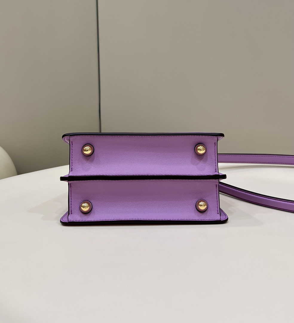 Fendi 8BN335 Peekaboo ISeeU Petite Padded Nappa Leather Bag Purple - Default Title - View 4