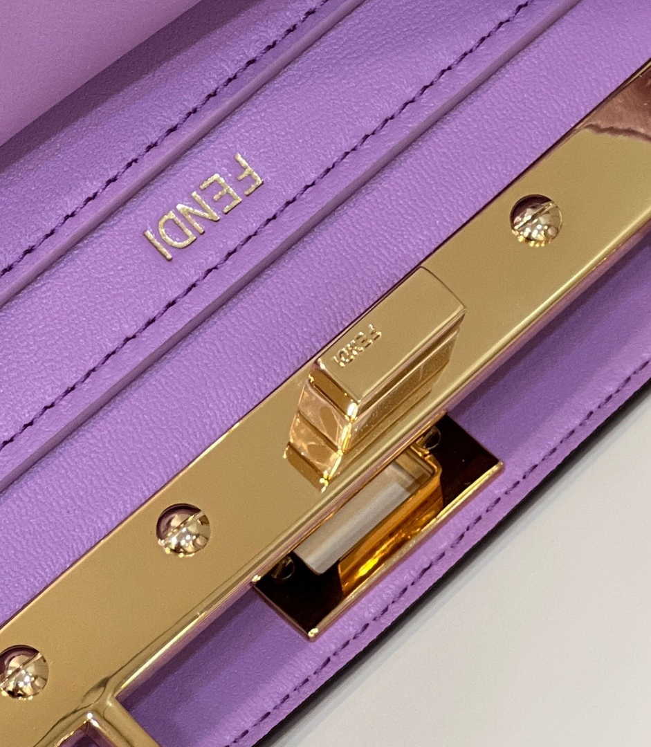 Fendi 8BN335 Peekaboo ISeeU Petite Padded Nappa Leather Bag Purple - Default Title - View 7