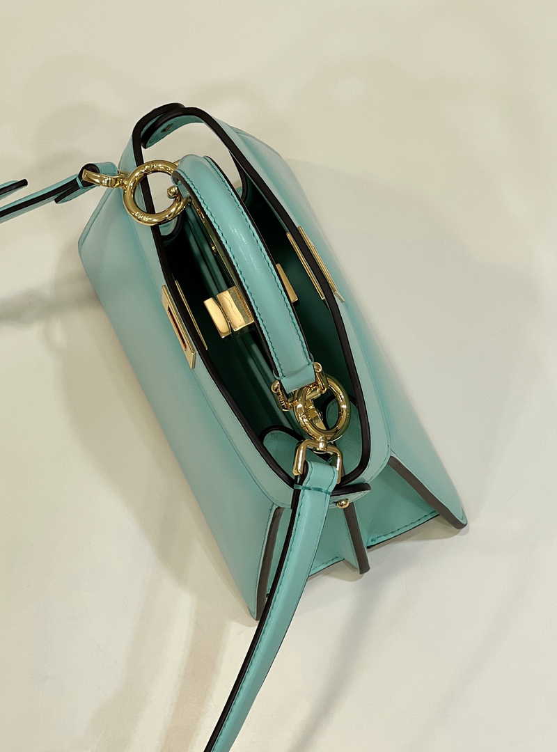 Fendi 8BN335 Peekaboo ISeeU Petite Padded Nappa Leather Bag Blue Green - Default Title - View 9