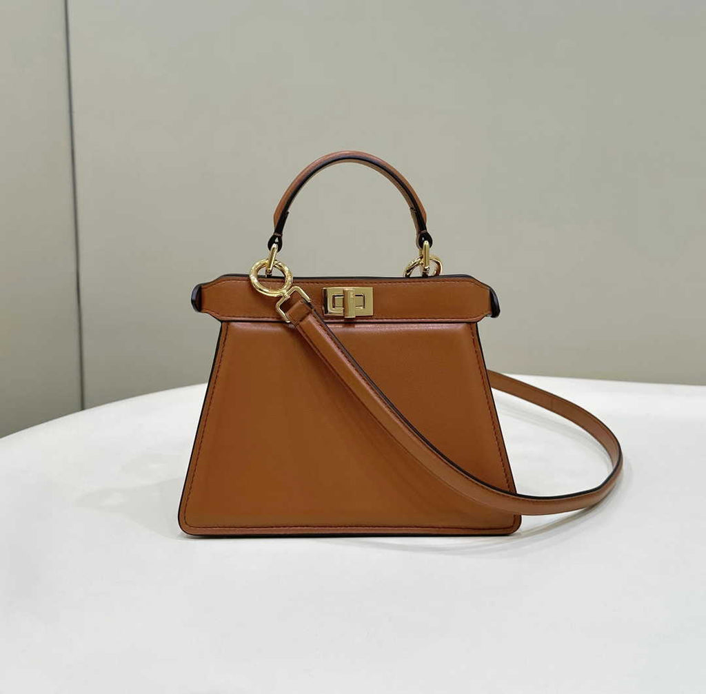 Fendi 8BN335 Peekaboo ISeeU Petite Padded Nappa Leather Bag Tan - Default Title - View 1