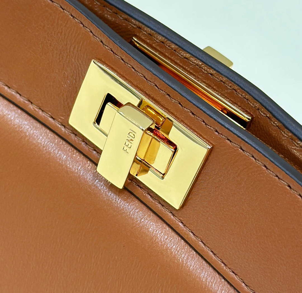 Fendi 8BN335 Peekaboo ISeeU Petite Padded Nappa Leather Bag Tan - Default Title - View 4
