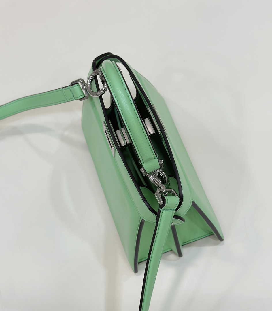 Fendi 8BN335 Peekaboo ISeeU Petite Padded Nappa Leather Bag light green - Default Title - View 9
