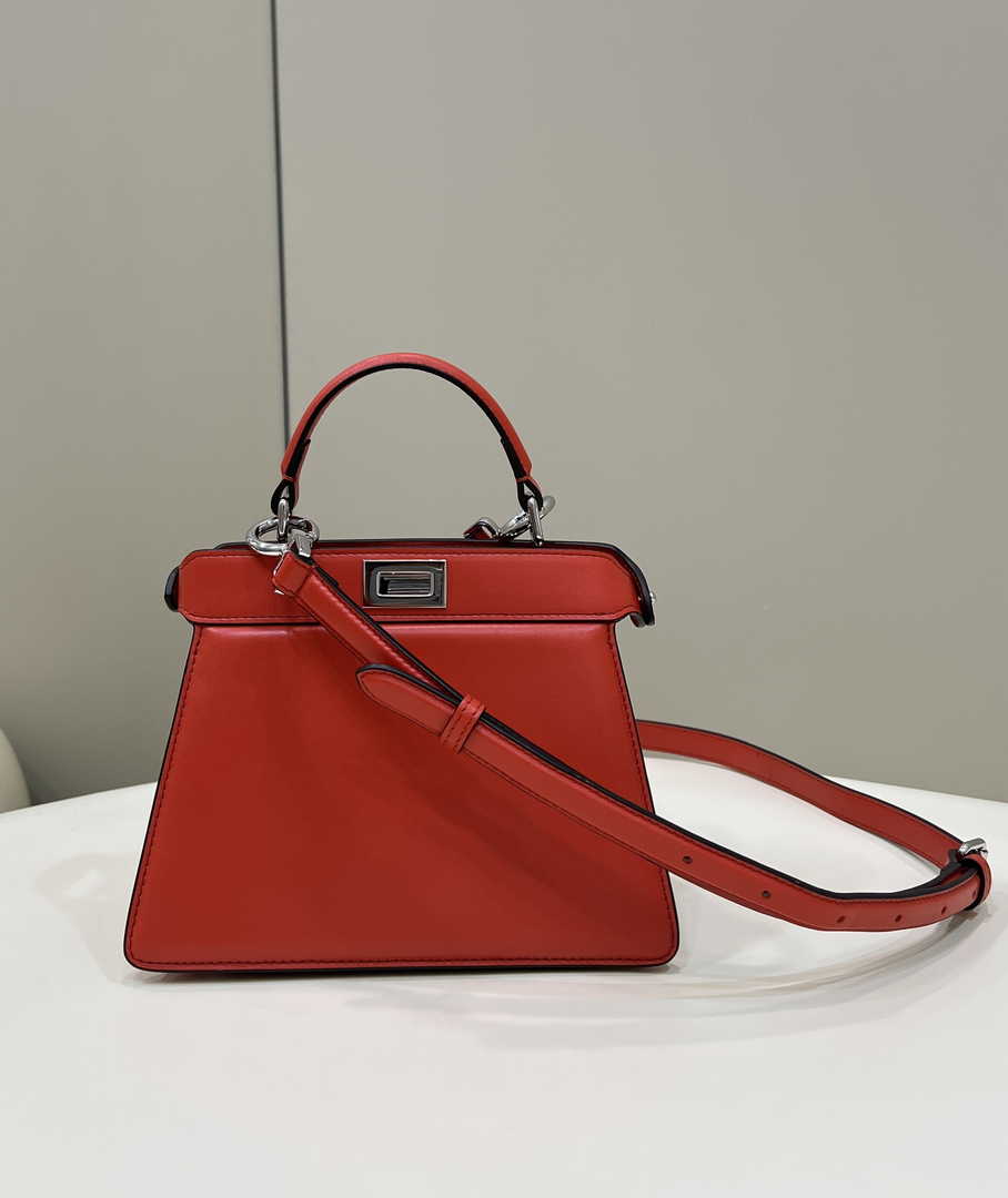 Fendi 8BN335 Peekaboo ISeeU Petite Padded Nappa Leather Bag Red - Default Title - View 1