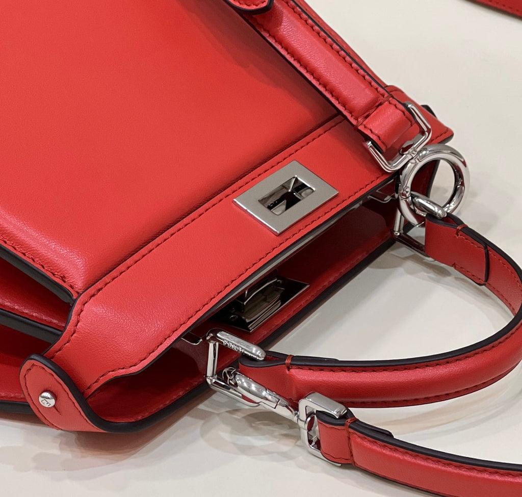 Fendi 8BN335 Peekaboo ISeeU Petite Padded Nappa Leather Bag Red - Default Title - View 5